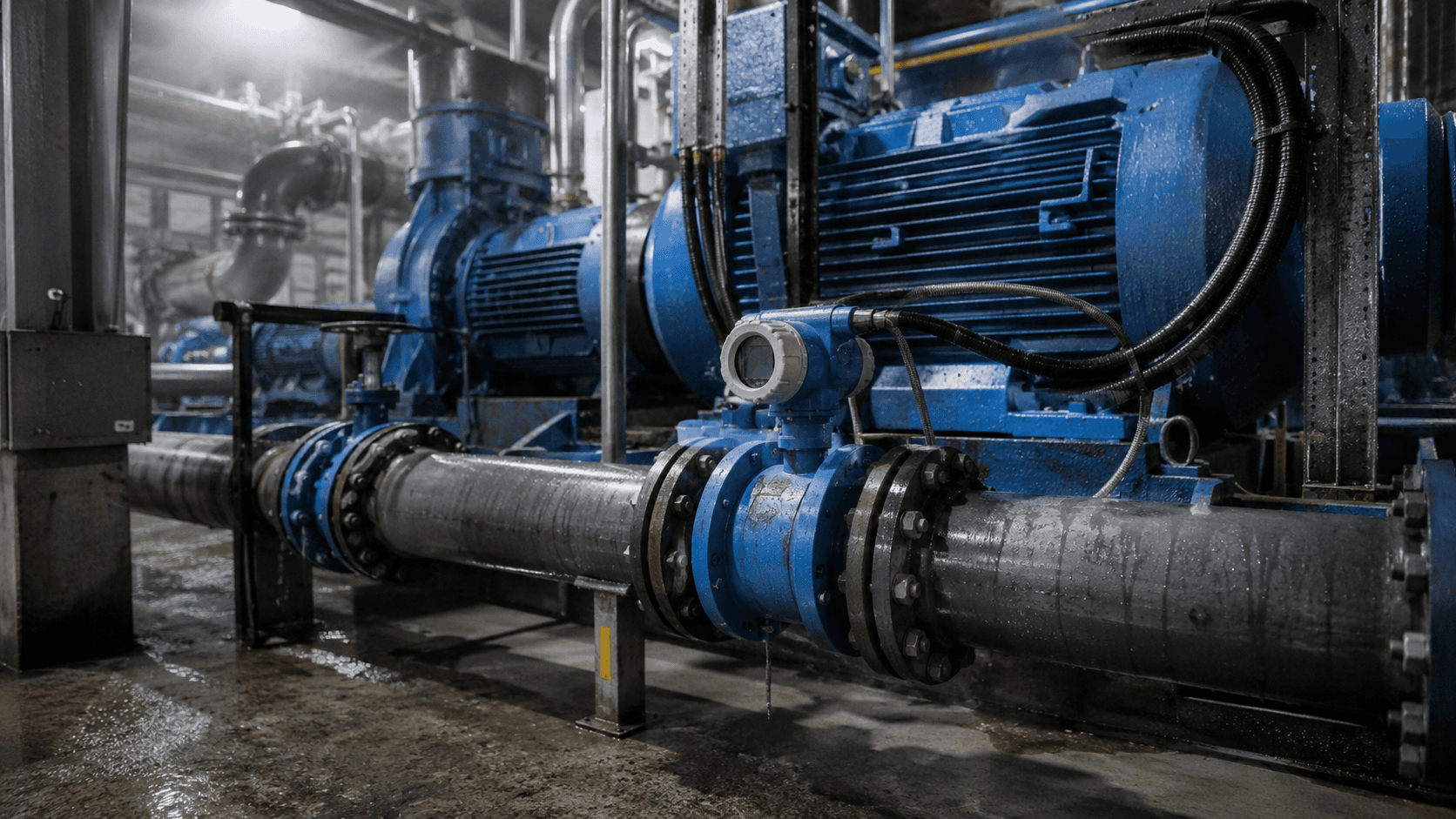 Industrial pipeline condition used for flowmeter selection