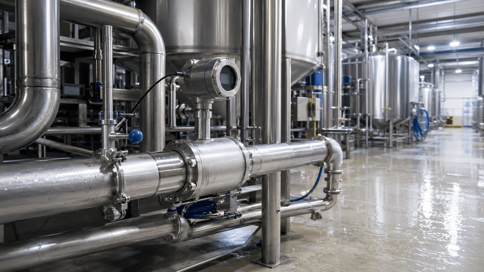 Utility liquid pipeline for ultrasonic flowmeter application context