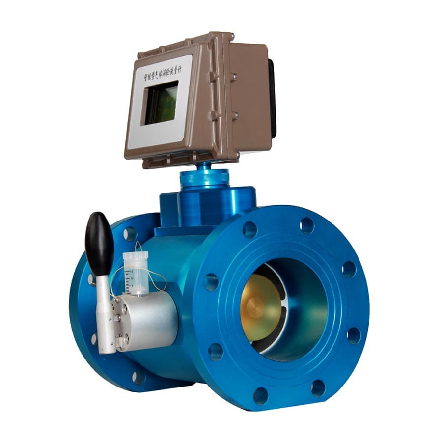 Velomac gas turbine flowmeter on clean background