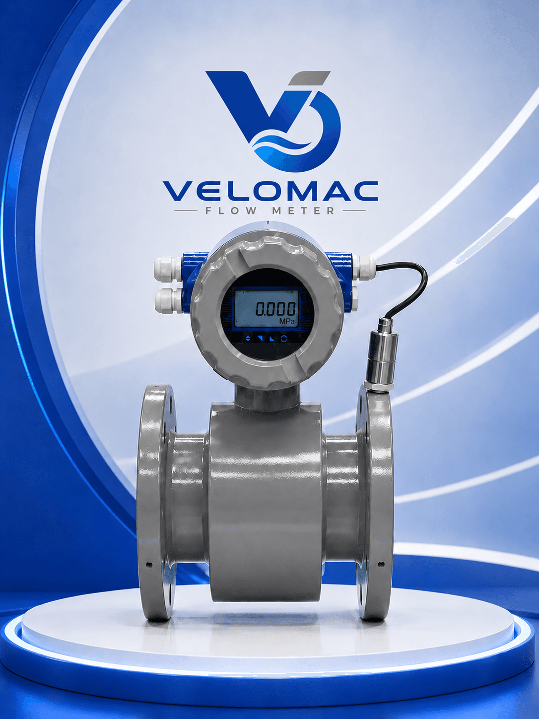 Electromagnetic flowmeter configured with integrated pressure sensing