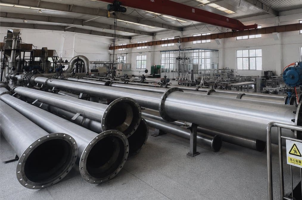 Velomac-developed liquid flow calibration bench and pipeline connections