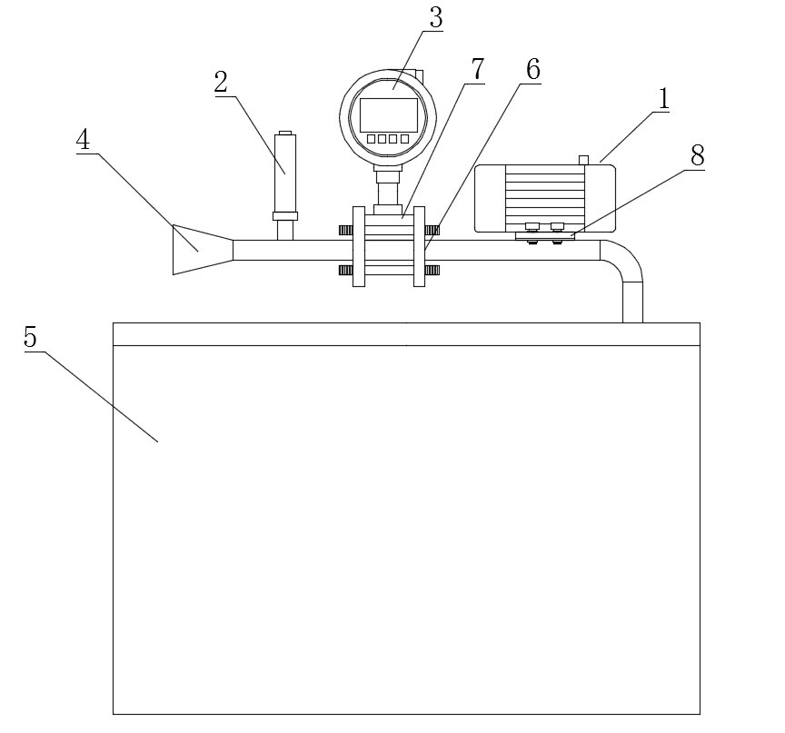 Labeled structure diagram of the vibration measurement test system
